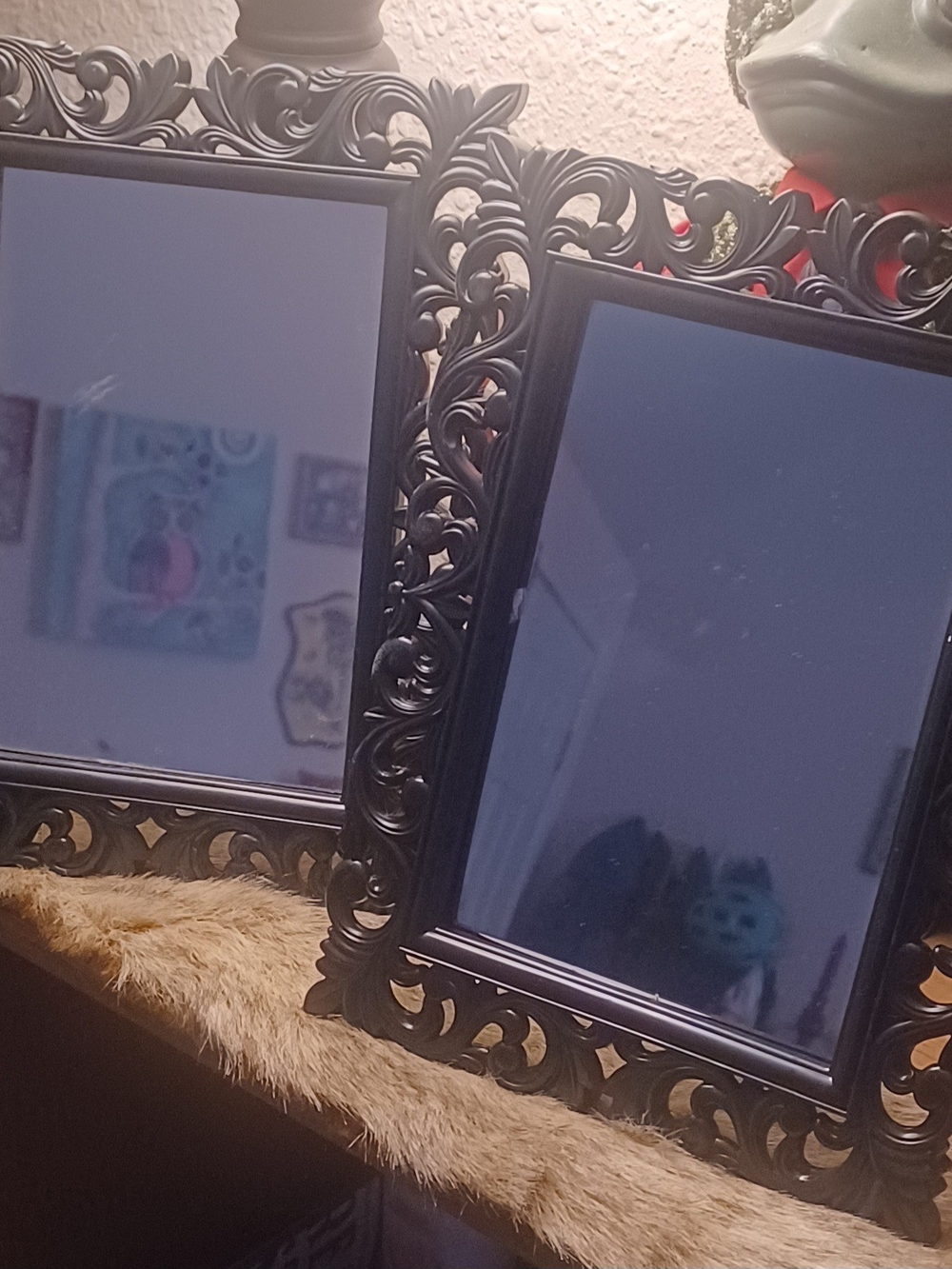 Elegant Black Ornate Frame Mirror - Stylish Home Accent